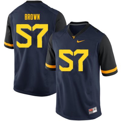 Men's West Virginia Mountaineers NCAA #57 Michael Brown Navy Authentic Nike Stitched College Football Jersey PG15L65AQ